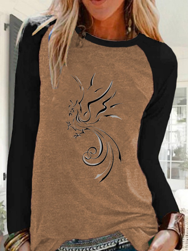 Îmbrăcăminte pentru femei Toamnă și iarnă Raglan cu mânecă lungă cu gât rotund Cămașă pulover largi Cămașă casual pentru damă Tricouri grafice