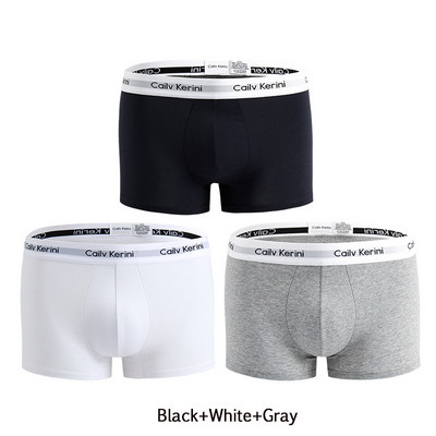 Cailv Kerini 3 buc/lot Lenjerie pentru bărbați Boxer din bumbac Calzoncillos Hombre Boxeri confortabili pentru bărbați Chiloți sport moi