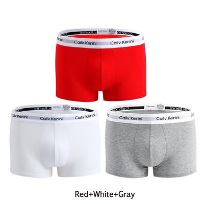 Cailv Kerini 3 buc/lot Lenjerie pentru bărbați Boxer din bumbac Calzoncillos Hombre Boxeri confortabili pentru bărbați Chiloți sport moi