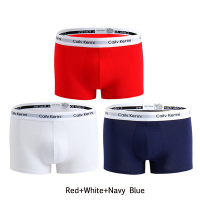 Cailv Kerini 3 buc/lot Lenjerie pentru bărbați Boxer din bumbac Calzoncillos Hombre Boxeri confortabili pentru bărbați Chiloți sport moi