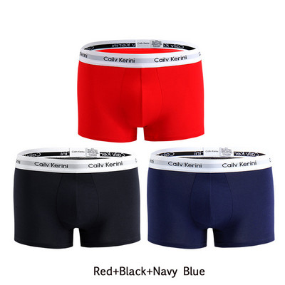 Cailv Kerini 3 buc/lot Lenjerie pentru bărbați Boxer din bumbac Calzoncillos Hombre Boxeri confortabili pentru bărbați Chiloți sport moi