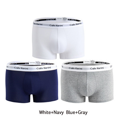 Cailv Kerini 3 buc/lot Lenjerie pentru bărbați Boxer din bumbac Calzoncillos Hombre Boxeri confortabili pentru bărbați Chiloți sport moi