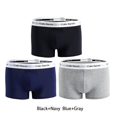 Cailv Kerini 3 buc/lot Lenjerie pentru bărbați Boxer din bumbac Calzoncillos Hombre Boxeri confortabili pentru bărbați Chiloți sport moi