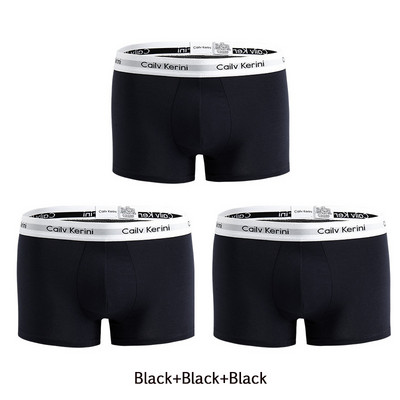 Cailv Kerini 3 buc/lot Lenjerie pentru bărbați Boxer din bumbac Calzoncillos Hombre Boxeri confortabili pentru bărbați Chiloți sport moi