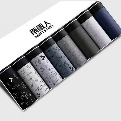 Boxer Férfi Fehérnemű Pamut rövidnadrág Férfi Bugyi Rövidnadrág Otthoni Alsónadrág Férfi Lélegző Nyomtatott BoxerShort Nagy méretű L-4XL