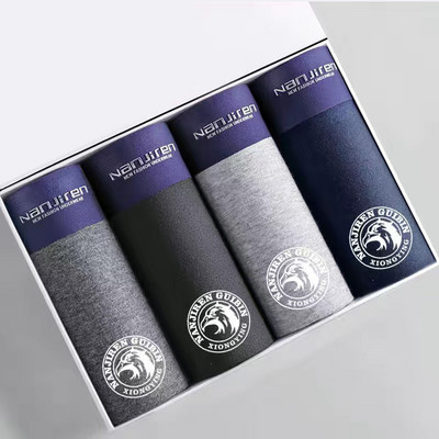 Boxer Férfi Fehérnemű Pamut rövidnadrág Férfi Bugyi Rövidnadrág Otthoni Alsónadrág Férfi Lélegző Nyomtatott BoxerShort Nagy méretű L-4XL