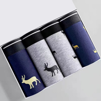 Boxer Férfi Fehérnemű Pamut rövidnadrág Férfi Bugyi Rövidnadrág Otthoni Alsónadrág Férfi Lélegző Nyomtatott BoxerShort Nagy méretű L-4XL