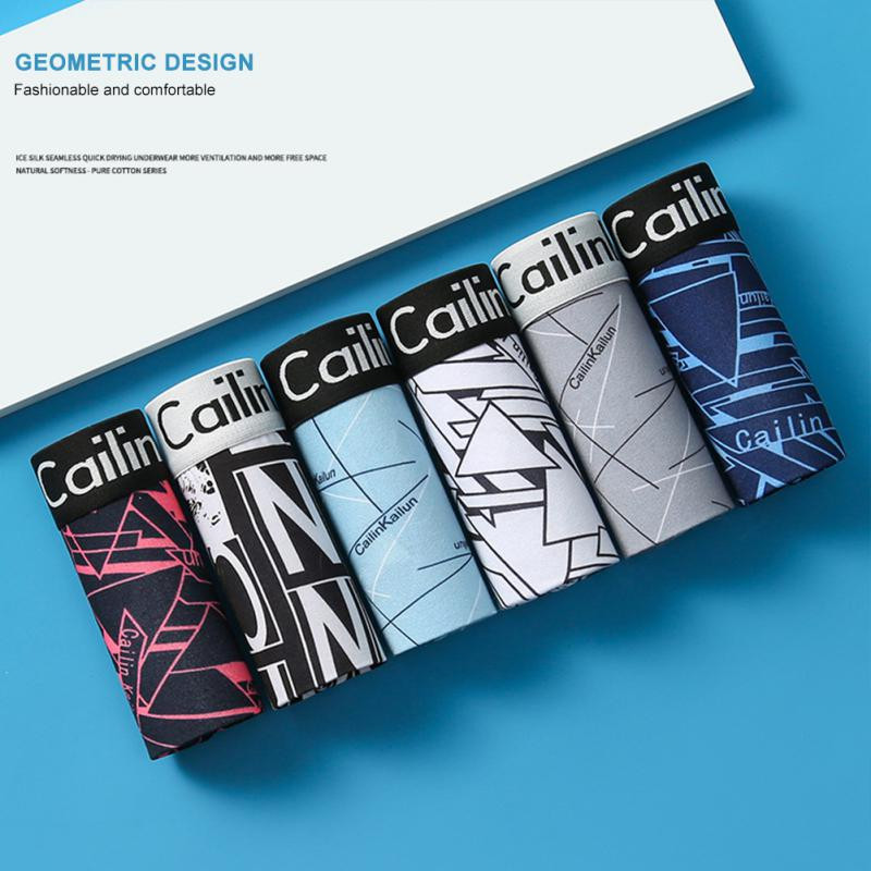 4 buc Boxeri bărbați din bumbac Chiloți cu litere Pantaloni scurți elastici pentru bărbați Lenjerie intimă pentru băieți Lenjerie respirabilă Bărbați Boxer confortabil