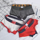 SEAFTE medvilniniai vyriški apatiniai bokseriniai šortai Madingi vyriški bokseriai žemu juosmeniu, patogios, kvėpuojančios jaunimo vyriškos apatinės kelnės 2020 m. Nauja