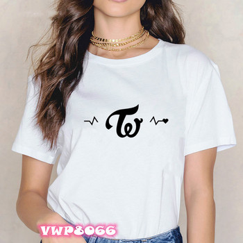 Κορεάτικο Twice T-shirt Γυναικείο μπλουζάκι Harajuku Γυναικείο μαύρο Ulzzang γραφικό γυναικείο μπλουζάκι Kawaii 90s Kpop Tees Streetwear τοπ