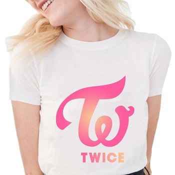 Κορεάτικο Twice T-shirt Γυναικείο μπλουζάκι Harajuku Γυναικείο μαύρο Ulzzang γραφικό γυναικείο μπλουζάκι Kawaii 90s Kpop Tees Streetwear τοπ