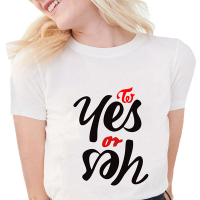 Tricou coreean de două ori Tricou imprimat pentru femei Harajuku Tricou negru Ulzzang pentru femei Tricou Kawaii anii 90 Kpop Tricou Streetwear Top