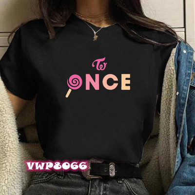 Tricou coreean de două ori Tricou imprimat pentru femei Harajuku Tricou negru Ulzzang pentru femei Tricou Kawaii anii 90 Kpop Tricou Streetwear Top