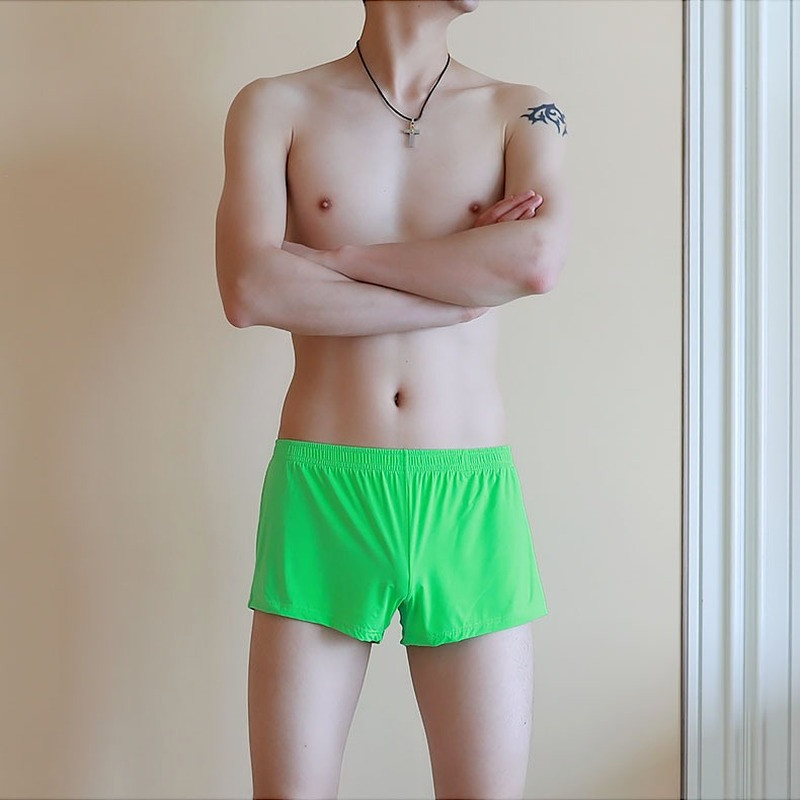 Νέα ανδρικά εσώρουχα Ice μεταξωτό μποξεράκι που αναπνέει δροσερό φαρδύ σορτς Ανδρικό μεγάλο μέγεθος Εξαιρετικά λεπτό σορτς μπόξερ Sexy Solid Colo