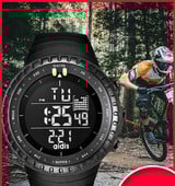 Sportinis elektroninis laikrodis su silikoniniu apyranke