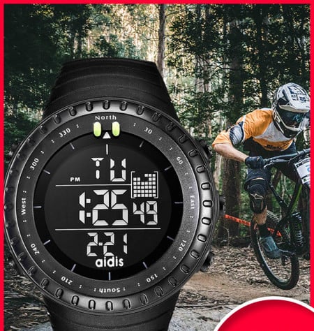 Sportinis elektroninis laikrodis su silikoniniu apyranke