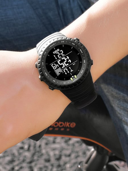 Sportinis elektroninis laikrodis su silikoniniu apyranke