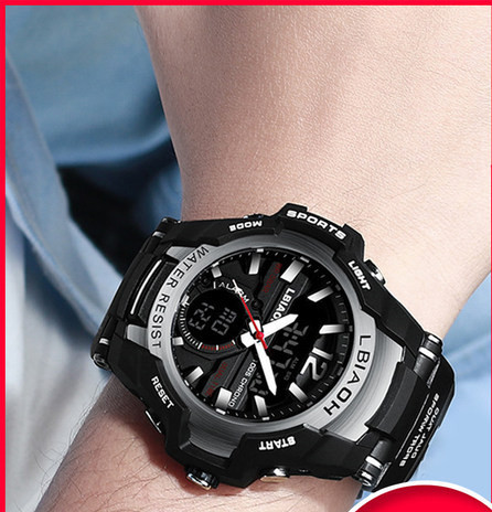 Ceas barbatesc cu curea de cauciuc