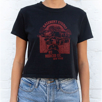 Vintage Classic Band póló Női Nyári Leveles Grafikus Rövid ujjú Puha Pamut pólók Női Retró utcai ruházat Crop Top 2022