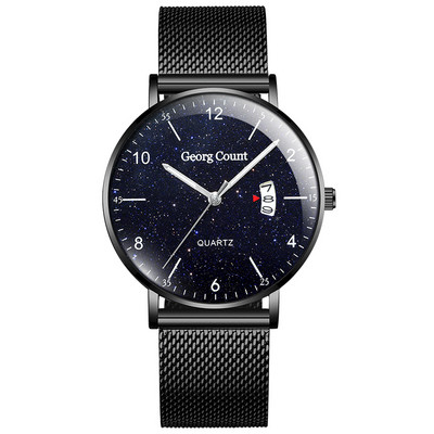 Ceas pentru bărbați cu cadran rotund și acționare luminoase