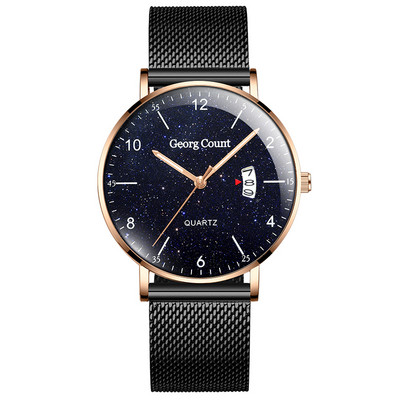 Ceas pentru bărbați cu cadran rotund și acționare luminoase