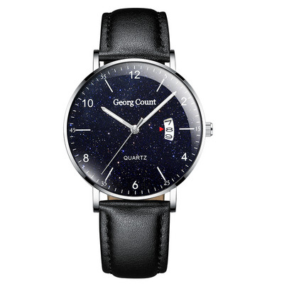 Ceas pentru bărbați cu cadran rotund și acționare luminoase