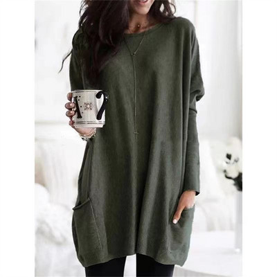 5XL Didelio dydžio marškinėliai Moteriški drabužiai Pavasario rudens mados marškinėliai moteriški ilgomis rankovėmis su kišenėmis Top Blusas Mujer De Moda 2022 m.