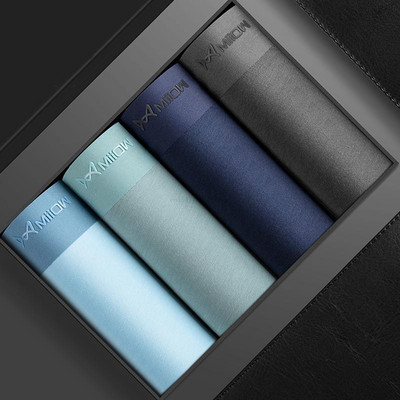 MiiOW 4 buc. Boxer pentru bărbați, din bumbac, fără sudură