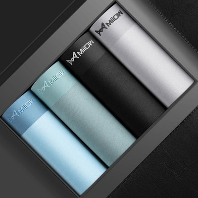 MiiOW 4 buc. Boxer pentru bărbați, din bumbac, fără sudură