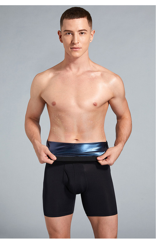 NAUJI Sweat Sauna Šortai Vyriški riebalus deginantys juosmens treniruokliai aukšto juosmens Fitneso bėgimo sportiniai apatiniai Liekninamosios kelnės Kūno formos drabužiai