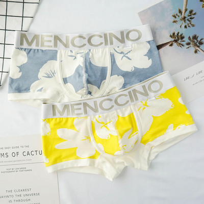 Boxer bărbați din bumbac cu imprimeu floral - set de 2