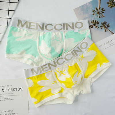 Boxer bărbați din bumbac cu imprimeu floral - set de 2