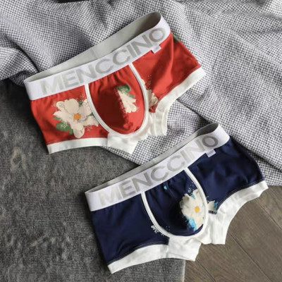 Boxer bărbați din bumbac cu imprimeu floral - set de 2