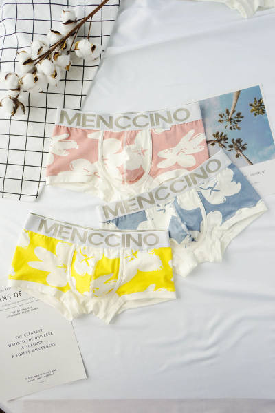 Boxer bărbați din bumbac cu imprimeu floral - set de 2