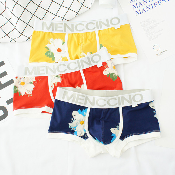 Boxer bărbați din bumbac cu imprimeu floral - set de 2