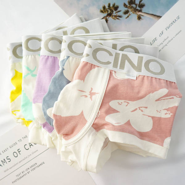 Boxer bărbați din bumbac cu imprimeu floral - set de 2