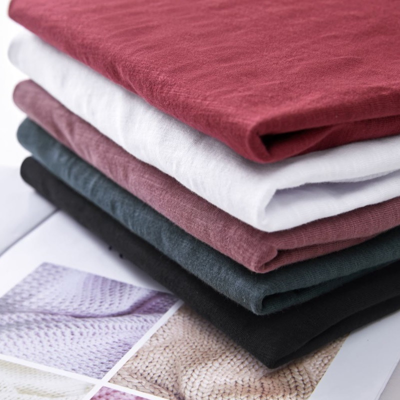 TuangBiang rudens moteriškas asimetrinis apvadas bambuko medvilniniai marškinėliai bordo spalvos laisvi marškinėliai Korėjos sukryžiuoti 2021 m. ilgomis rankovėmis žiemos viršūnės