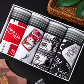 4Pcs/Lot Muško donje rublje Muške pamučne bokserice Muško donje rublje Muško donje rublje Prozračne kratke hlače za muškarce velike veličine L-2XL