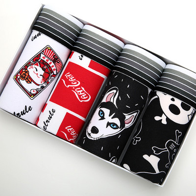 4Pcs/Lot Muško donje rublje Muške pamučne bokserice Muško donje rublje Muško donje rublje Prozračne kratke hlače za muškarce velike veličine L-2XL