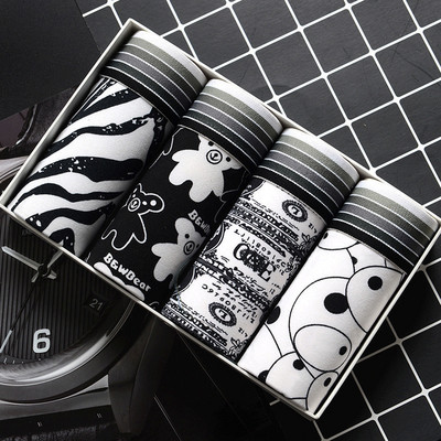 4Pcs/Lot Muško donje rublje Muške pamučne bokserice Muško donje rublje Muško donje rublje Prozračne kratke hlače za muškarce velike veličine L-2XL