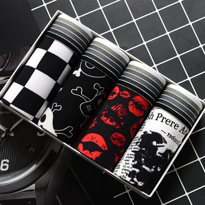 4Pcs/Lot Muško donje rublje Muške pamučne bokserice Muško donje rublje Muško donje rublje Prozračne kratke hlače za muškarce velike veličine L-2XL