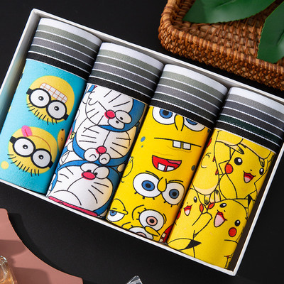 4Pcs/Lot Muško donje rublje Muške pamučne bokserice Muško donje rublje Muško donje rublje Prozračne kratke hlače za muškarce velike veličine L-2XL