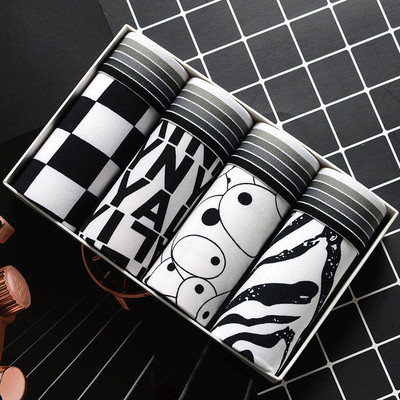 4Pcs/Lot Muško donje rublje Muške pamučne bokserice Muško donje rublje Muško donje rublje Prozračne kratke hlače za muškarce velike veličine L-2XL