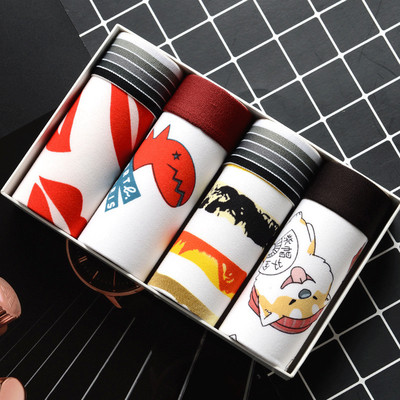 4Pcs/Lot Muško donje rublje Muške pamučne bokserice Muško donje rublje Muško donje rublje Prozračne kratke hlače za muškarce velike veličine L-2XL