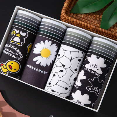 4Pcs/Lot Muško donje rublje Muške pamučne bokserice Muško donje rublje Muško donje rublje Prozračne kratke hlače za muškarce velike veličine L-2XL