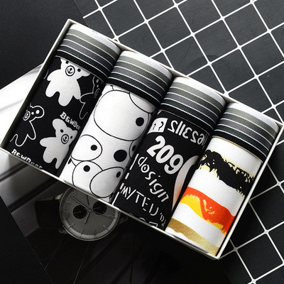 4Pcs/Lot Muško donje rublje Muške pamučne bokserice Muško donje rublje Muško donje rublje Prozračne kratke hlače za muškarce velike veličine L-2XL