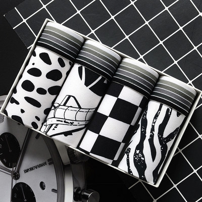 4Pcs/Lot Muško donje rublje Muške pamučne bokserice Muško donje rublje Muško donje rublje Prozračne kratke hlače za muškarce velike veličine L-2XL