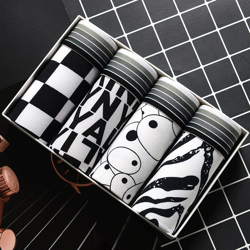 4Pcs/Lot Muško donje rublje Muške pamučne bokserice Muško donje rublje Muško donje rublje Prozračne kratke hlače za muškarce velike veličine L-2XL