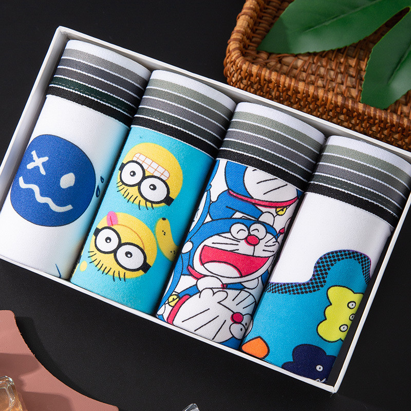 4Pcs/Lot Muško donje rublje Muške pamučne bokserice Muško donje rublje Muško donje rublje Prozračne kratke hlače za muškarce velike veličine L-2XL