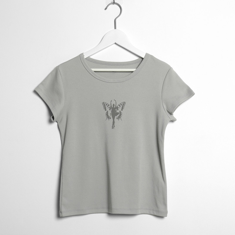 Baleto mergaičių seksualūs apkarpyti moteriški vasariniai laisvalaikio trumpomis rankovėmis, medvilniniai trumpi marškinėliai senoviniai gatvės drabužiai, 2021 m.